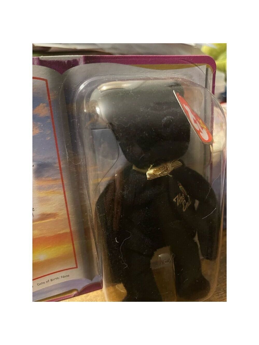 2000 McDonald's Ty Teenie Beanie Baby "The End" Black Bear Plush NIB